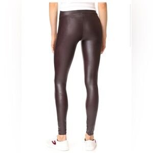 SPANX Burgundy Faux Leather Leggings